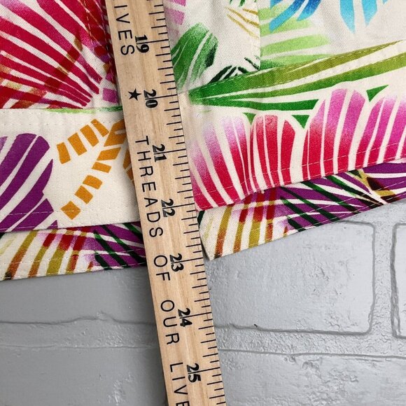 Chicos Jacket Women 0‎ Small 4-6 Pink Purple Palm Floral Beach Tropical Cotton - Picture 10 of 11